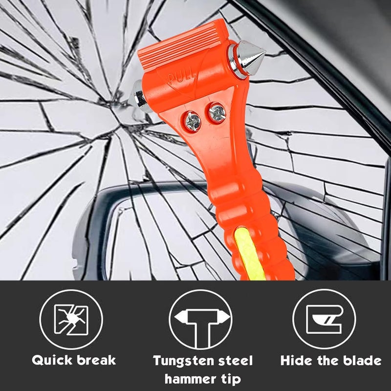 MorTime 6 Pack Car Safety Hammer Window Breaker, Car Emergency Escape Tool, Window Hammer Seat Belt Cutter - Image 5